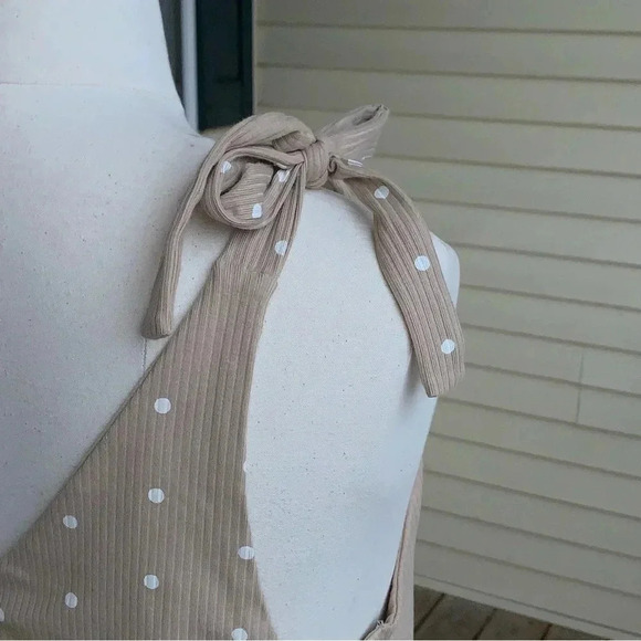 Old Navy Plus 3X Bodysuit V-Neck Rib Knit Polka Dots Tan NWT *read - Picture 13 of 13